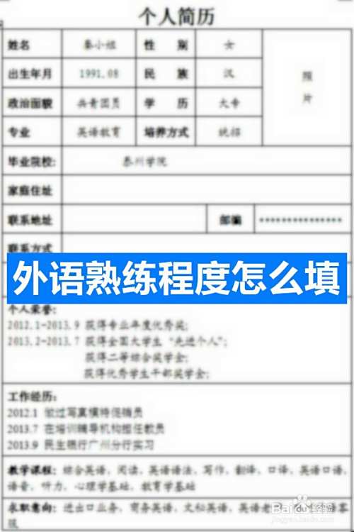 外语熟练程度怎么填