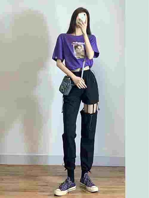 OOTD｜女生元气穿搭｜紫色系穿搭