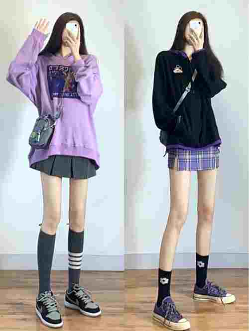 OOTD｜女生元气穿搭｜紫色系穿搭