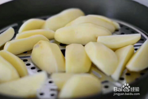 自制土豆花小吃，土豆泥芝麻小吃