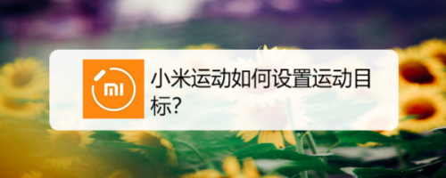 小米运动如何设置运动目标？