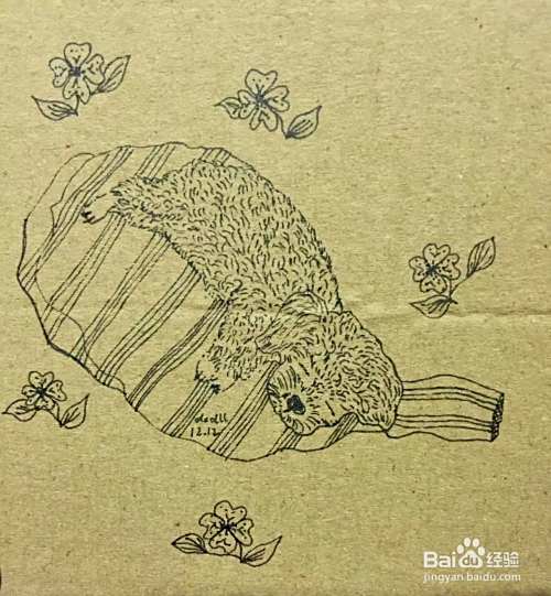 插画教程之草地上的泰迪犬