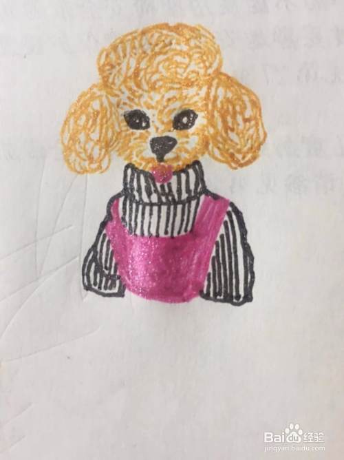 泰迪犬的简笔画教程