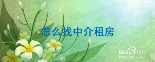怎么找中介租房