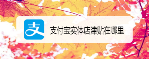 支付宝实体店津贴在哪里