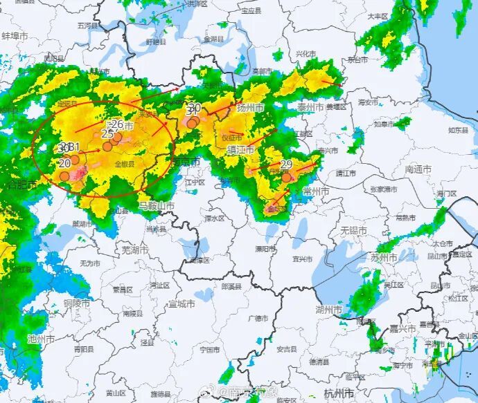 大到暴雨+9级阵风！南京最新预测