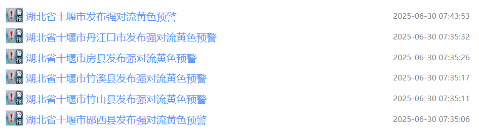 十堰连发6条预警！强降雨、雷暴、冰雹，马上就到
