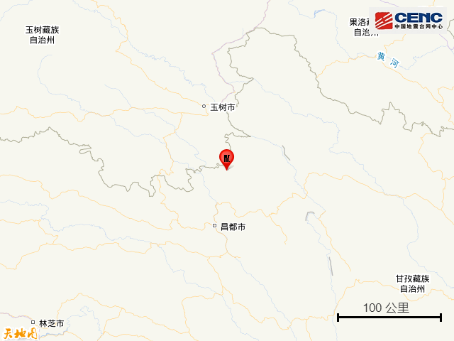 西藏昌都市卡若区发生3.8级地震，震源深度10公里