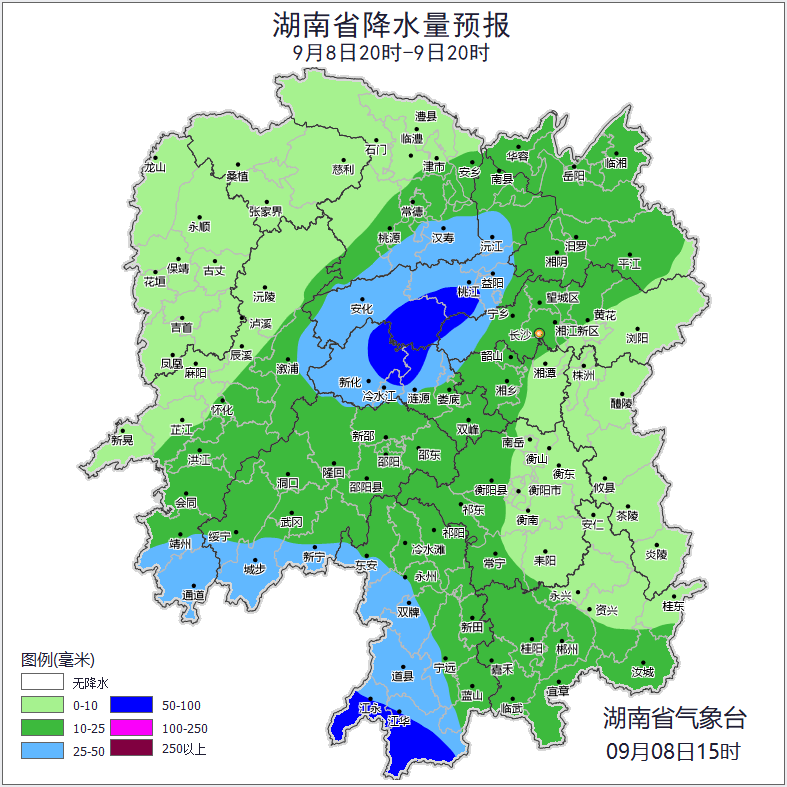 湖南气象发布:暴雨!9级阵风!最低气温22℃