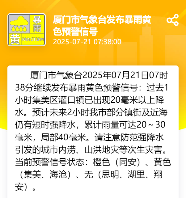 厦门暴雨预警升级！今明还有！台风“韦帕”将三次登陆……
