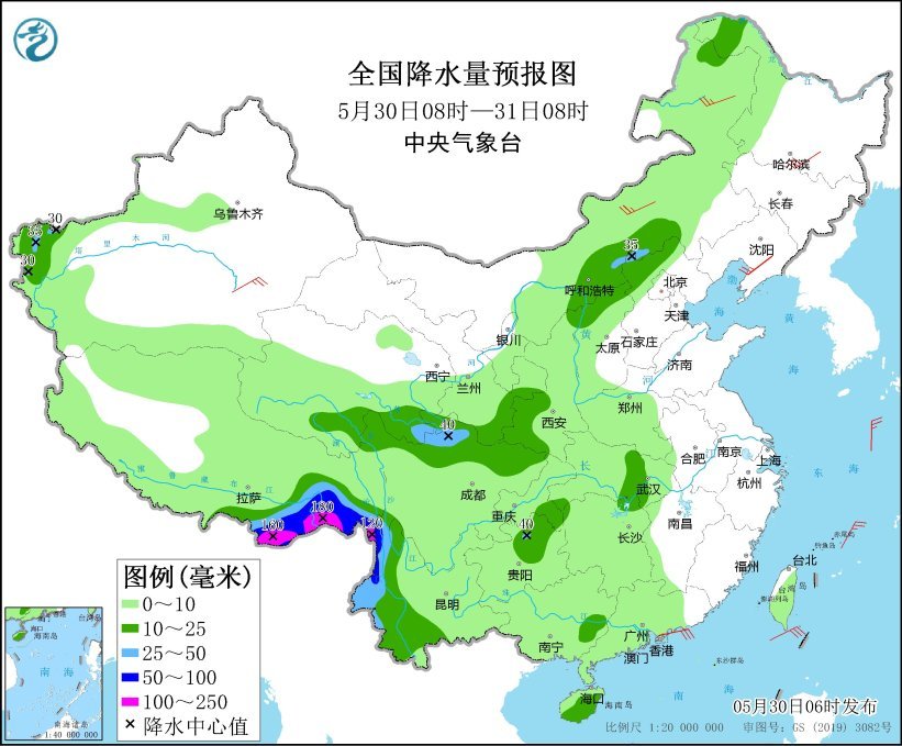 中央气象台：青藏高原东南部及长江中游等地有较强降水过程 内蒙古中东部华北北部东北有雷阵雨