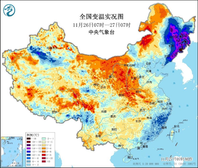 中央气象台：本轮寒潮影响趋于结束 东北部分地区仍有降温降雪