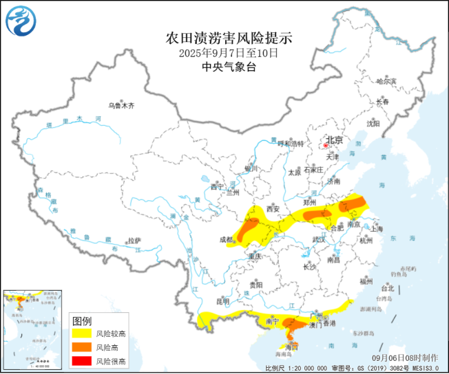 农业农村部、中国气象局9月6日联合发布农田渍涝害风险提示