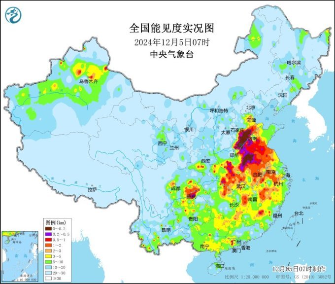 中央气象台：冀鲁豫皖苏等地雾气弥漫 弱冷空气将影响北方地区