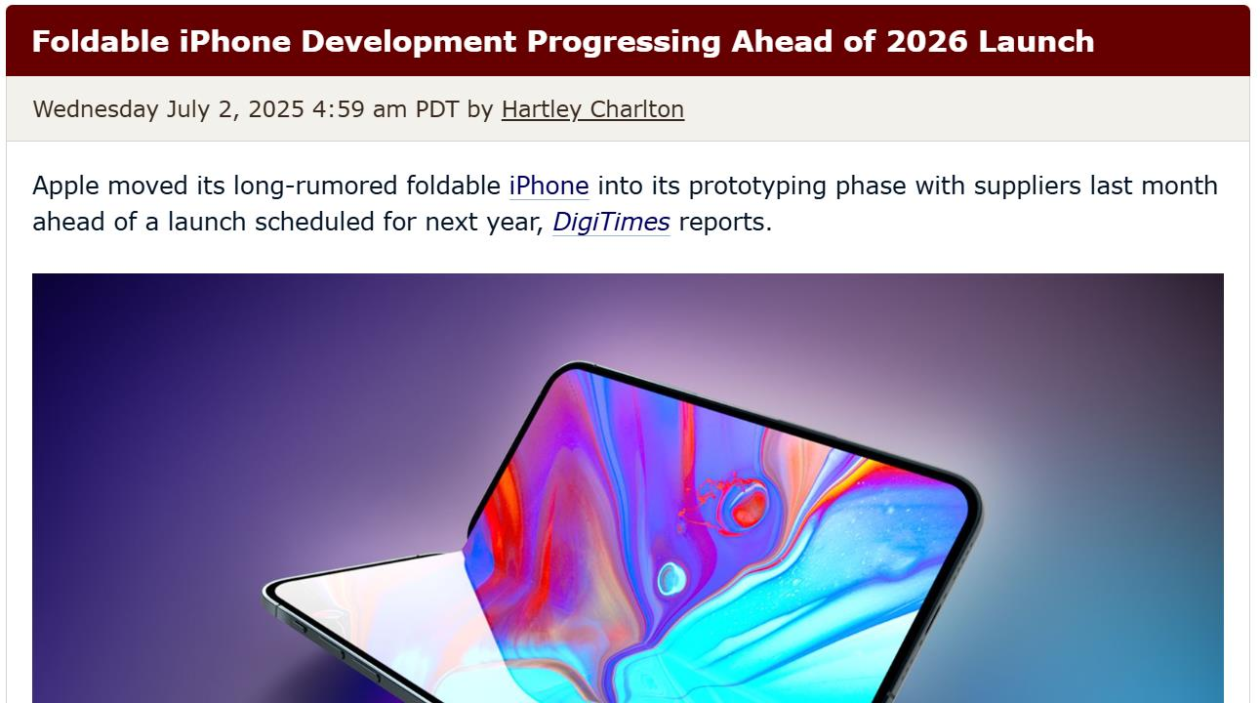 苹果暂停可折叠 iPad 研发，重心转向可折叠 iPhone