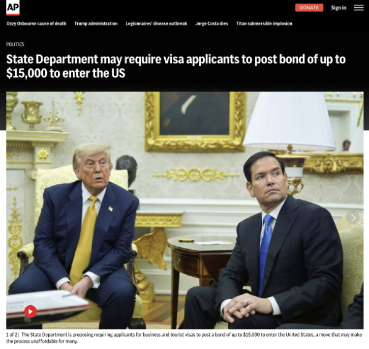 美签证新规！多国旅客入境要交1.5万美元保证金，退还附带“隐形门槛”