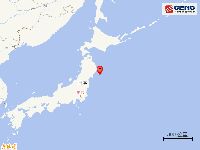 日本本州东岸近海发生5.7级地震