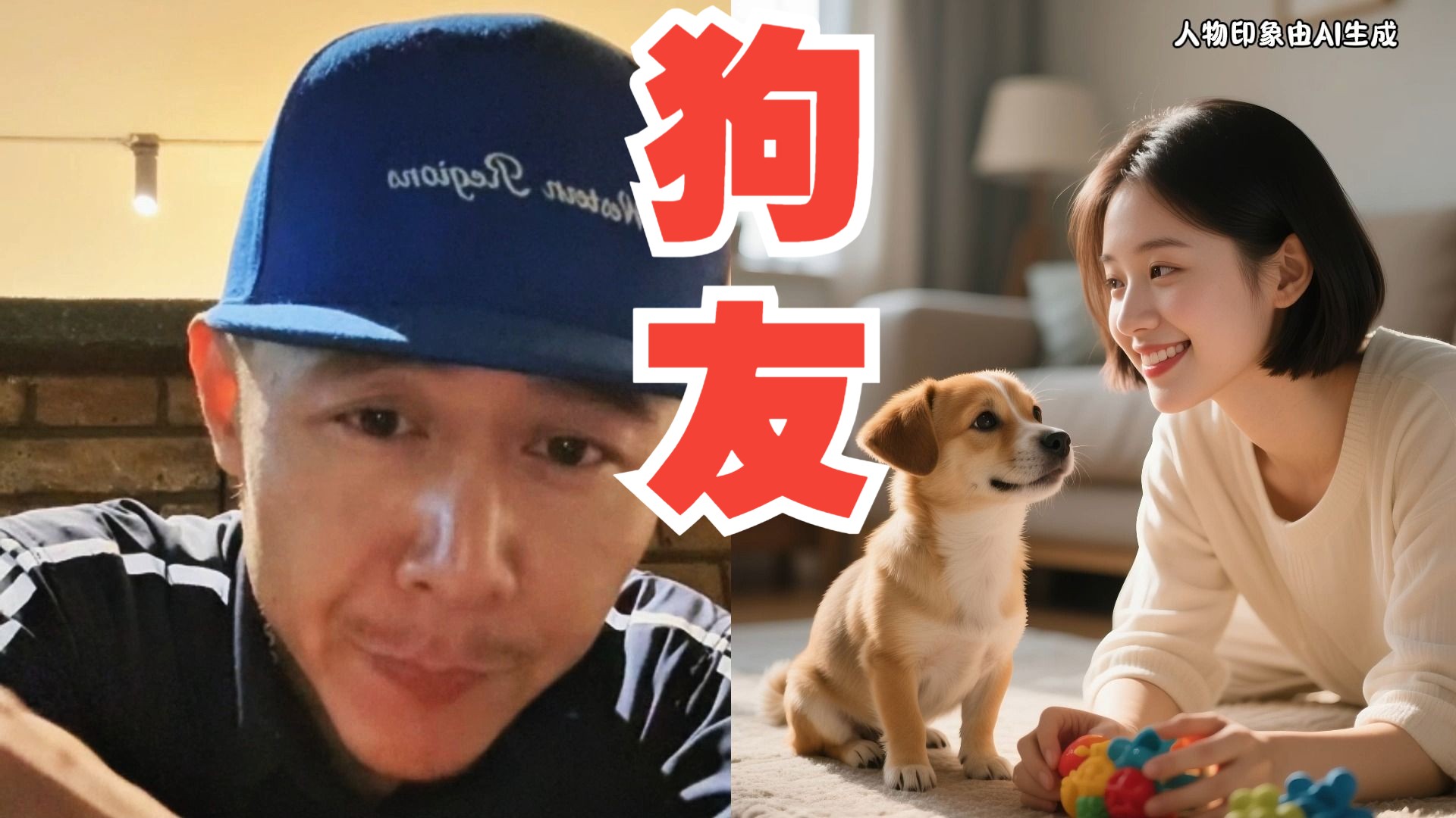 大冰的圣伯纳犬，为了不和大冰出行而装睡