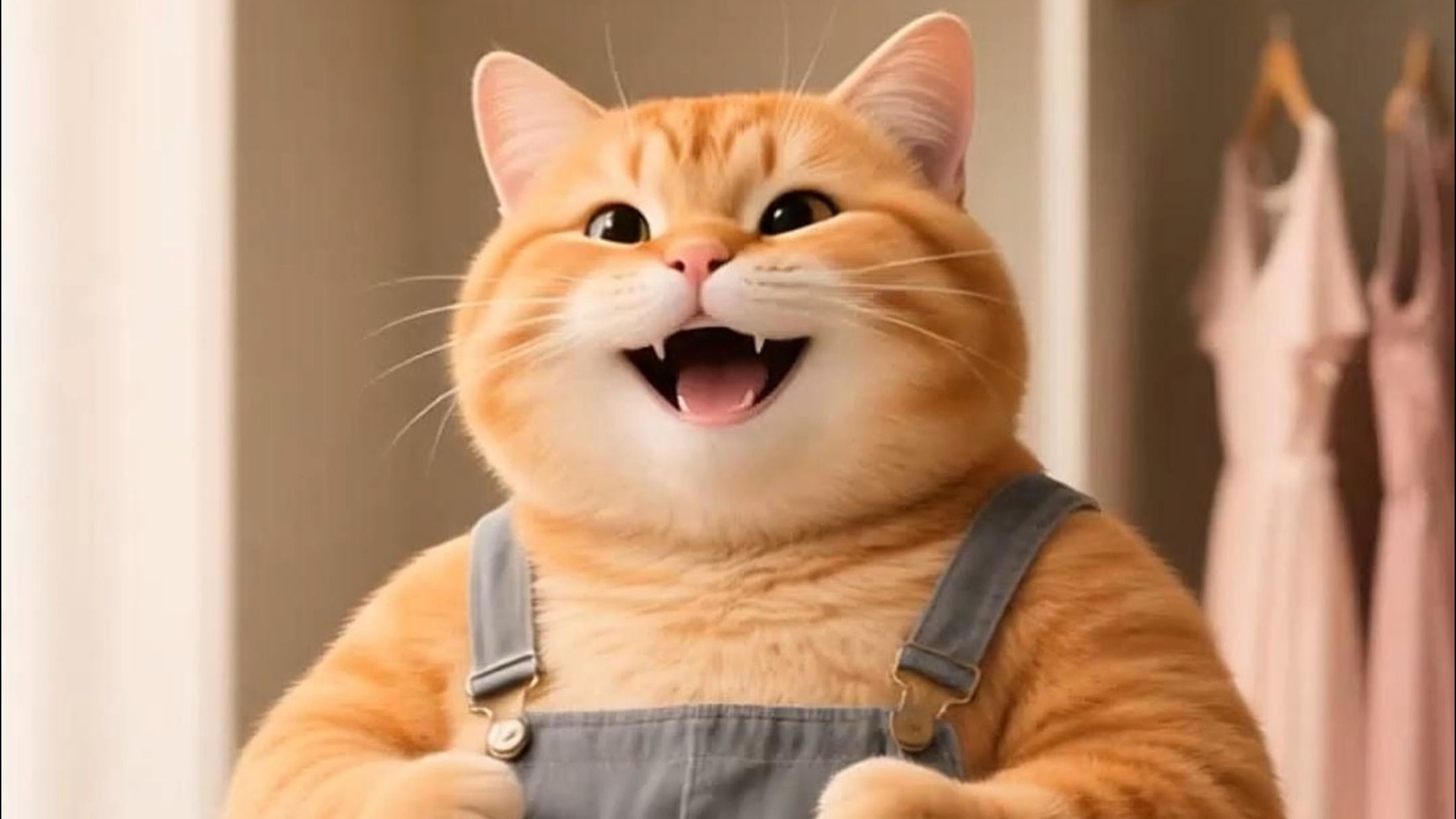 大胖橘猫乔装打扮去照顾狐狸哥生意啦~