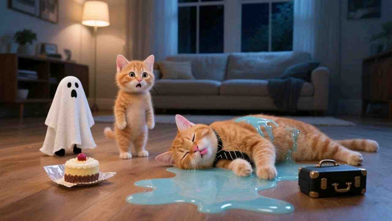 小猫在家里太调皮，把猫爸爸吓坏了