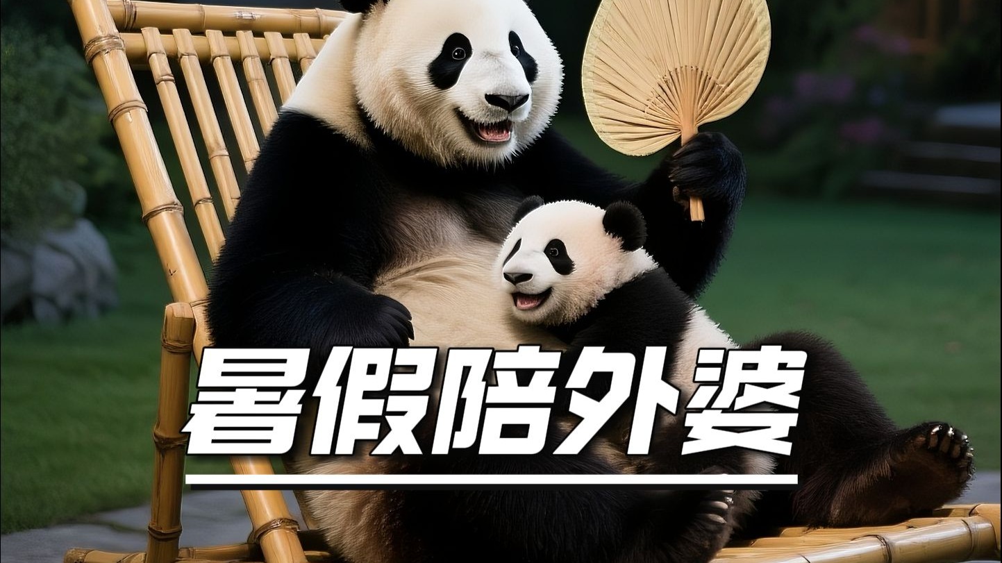 外公又去钓鱼了， 熊猫崽去陪外婆