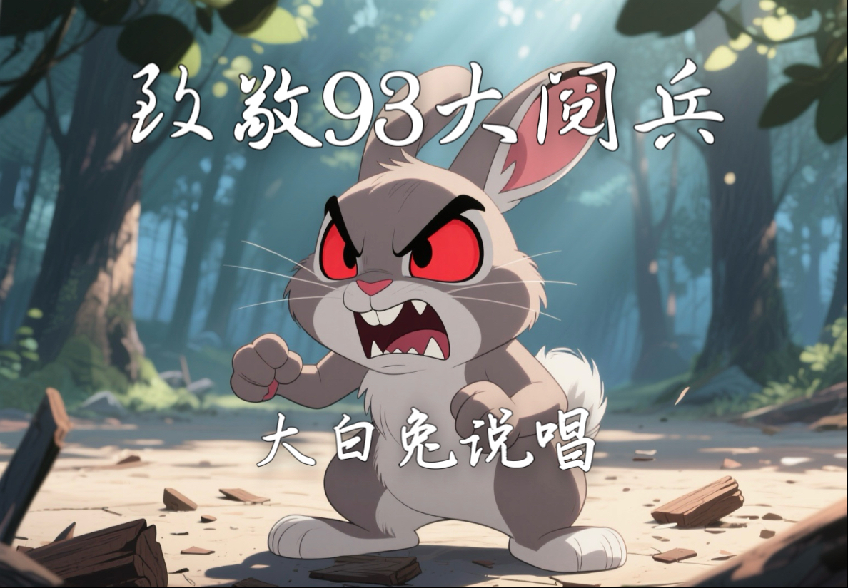 大白兔笑呵呵客人来了就会有酒喝大白兔你别惹敌人来了猎枪招