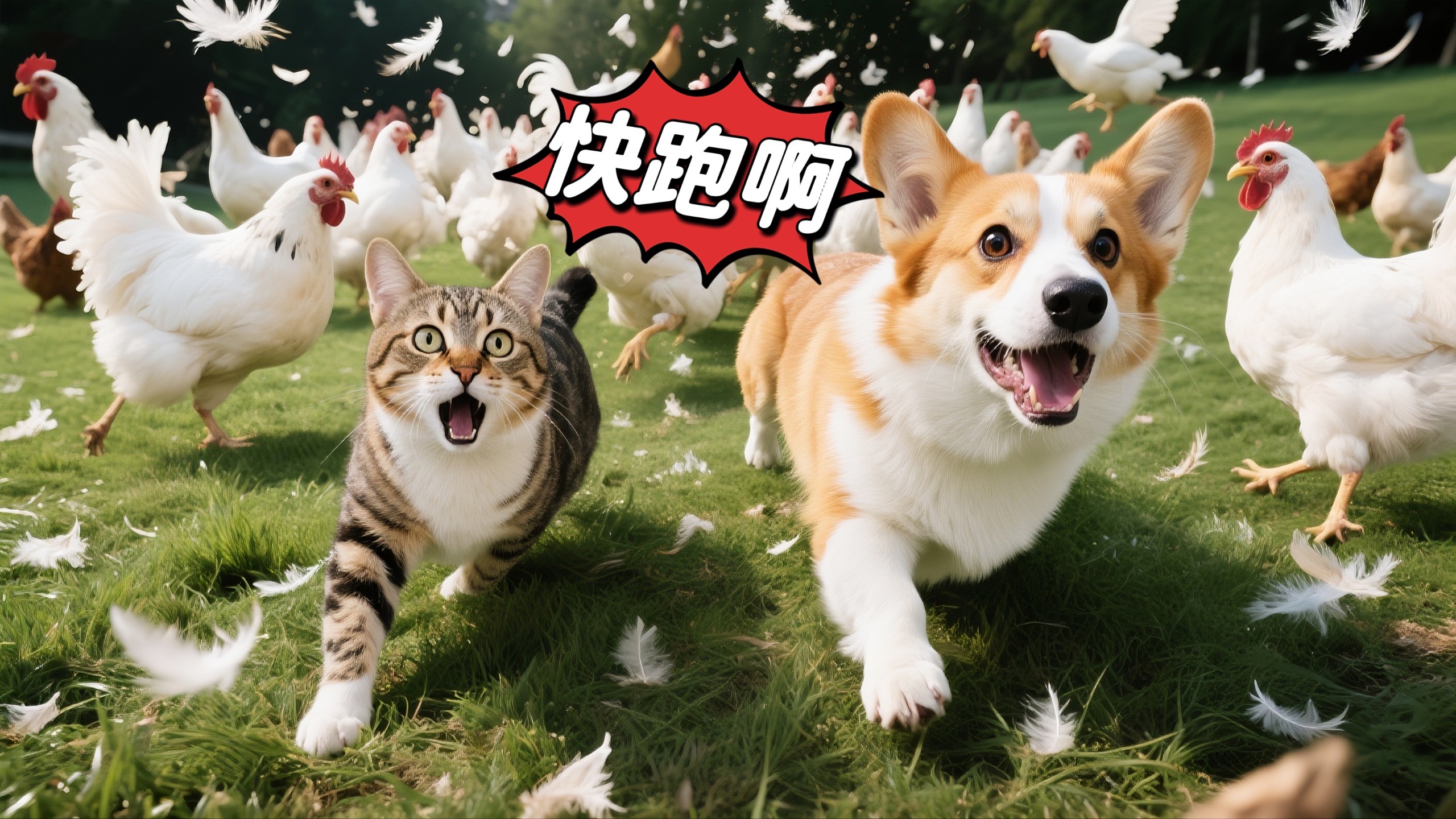 柯基：本想吃个拼好鸡，结果变成拼狗命