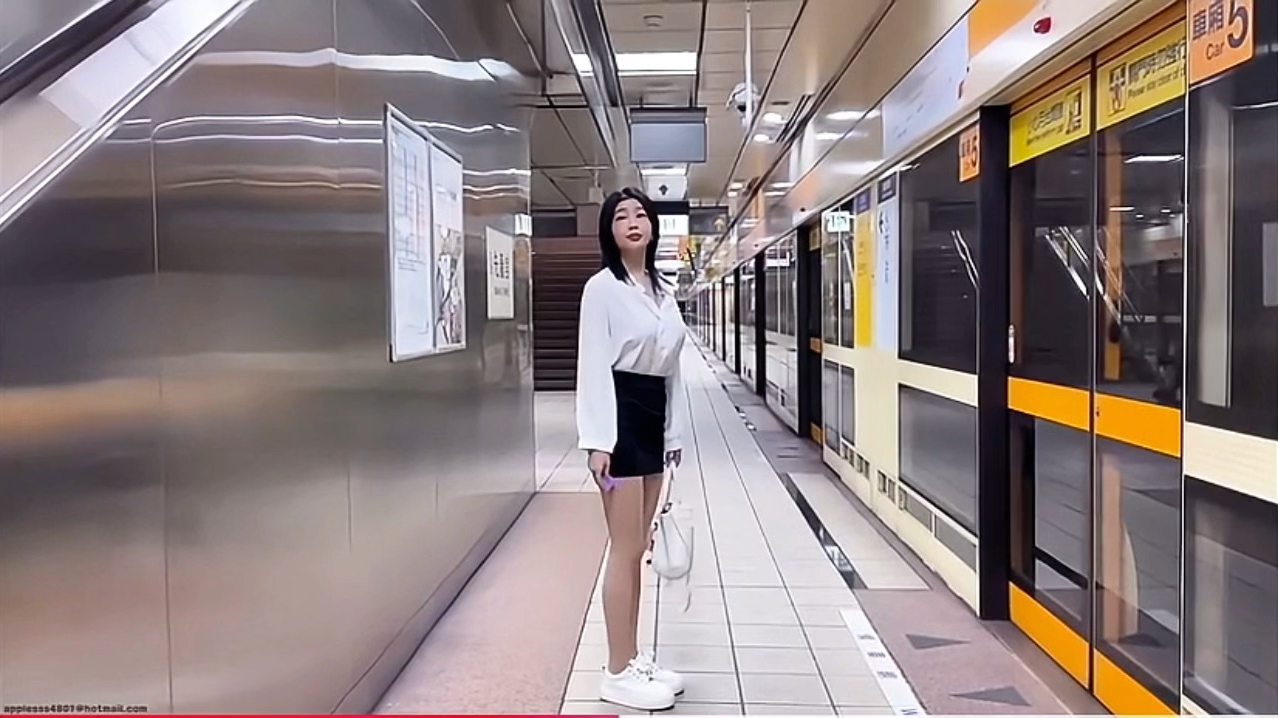 台湾美女坐地铁出行，身材好果然不一样啊！