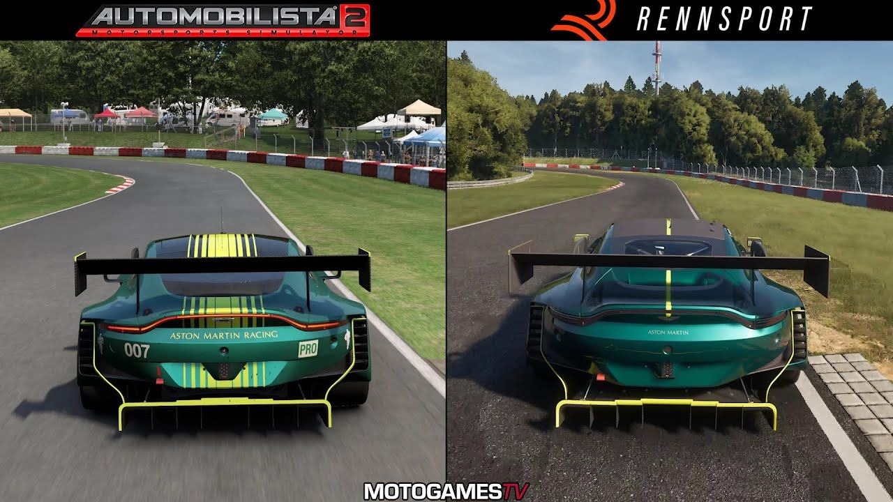 Automobilista 2 vs Rennsport - Aston Martin GT3 Evo at N