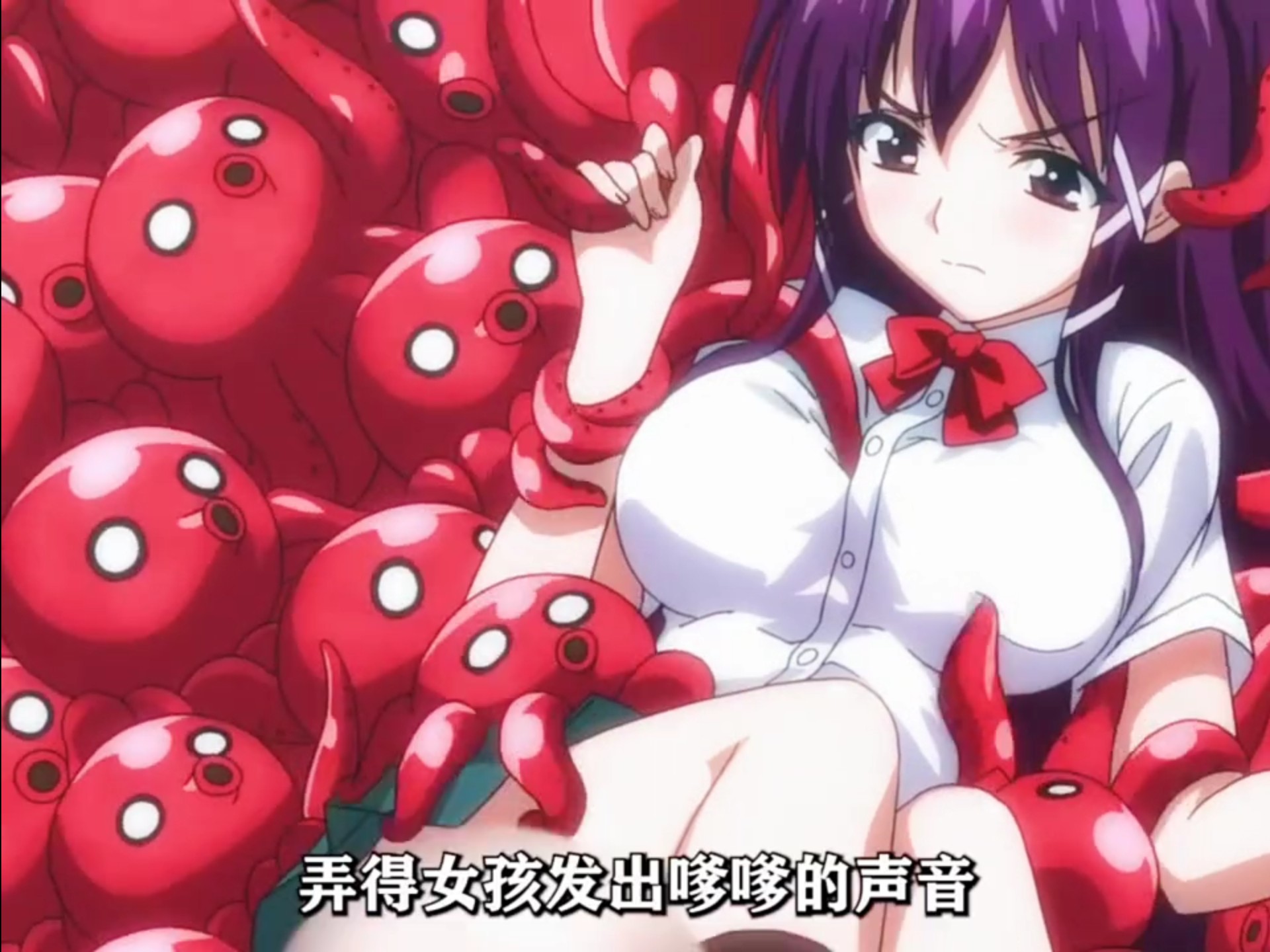 女孩只是答错了一个问题，她就掉下了装有红色丝袜的箱子里面全