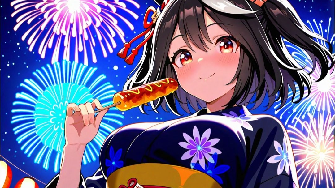 和马娘一起去看烟花大会
