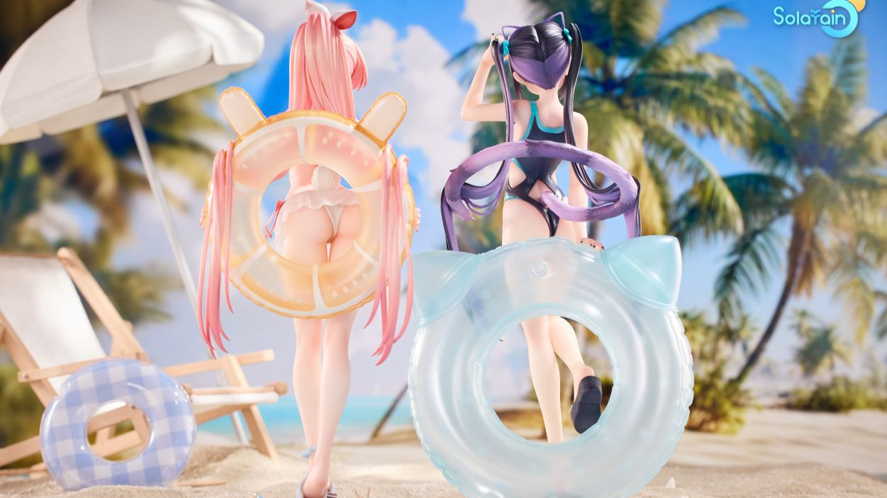 夏日沙滩萌趣双子来袭！青时雨 柴郡猫Mika&白兔Rosu 水着 Ver.