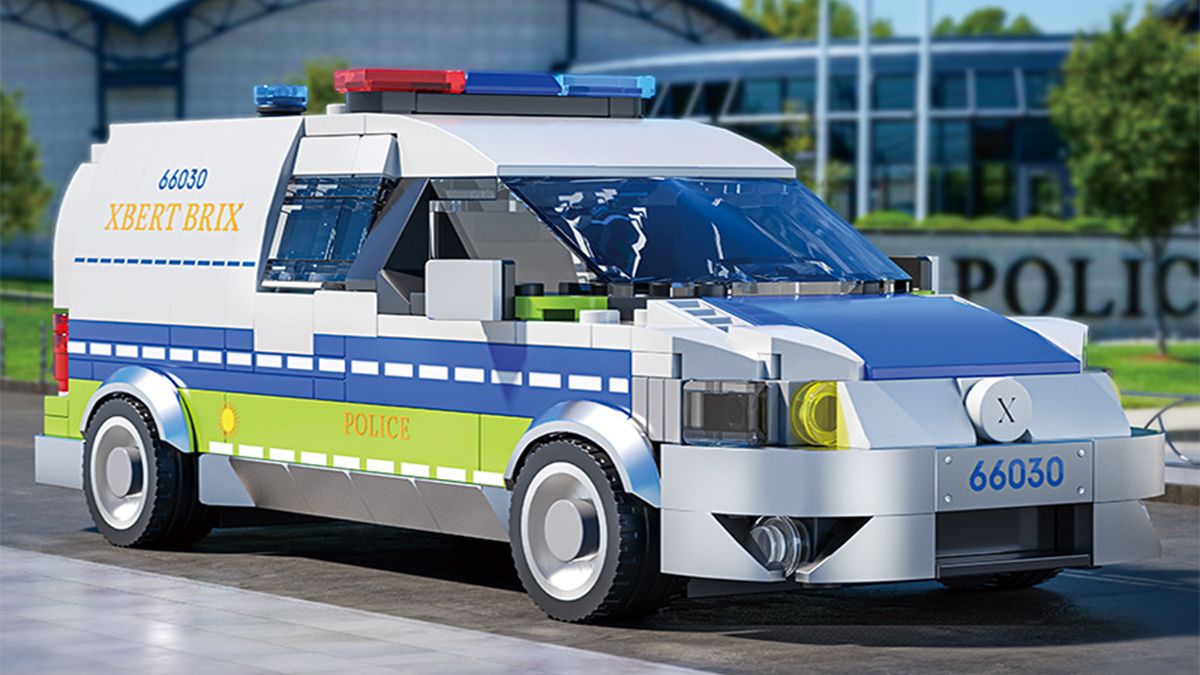 欧洲警用冲锋车，积木玩具模型，砖悦出品！
