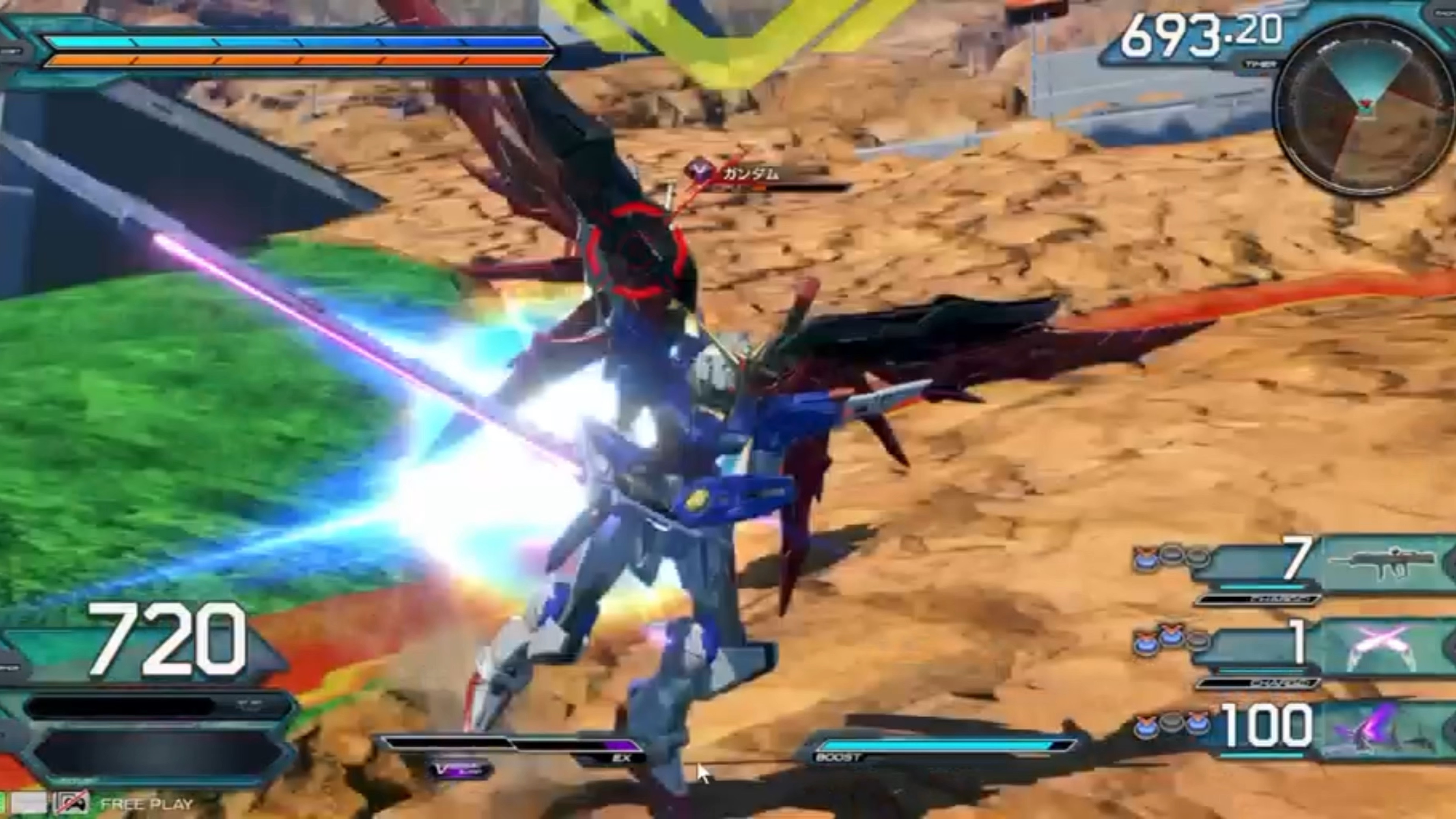 今天也是玩上exvs了