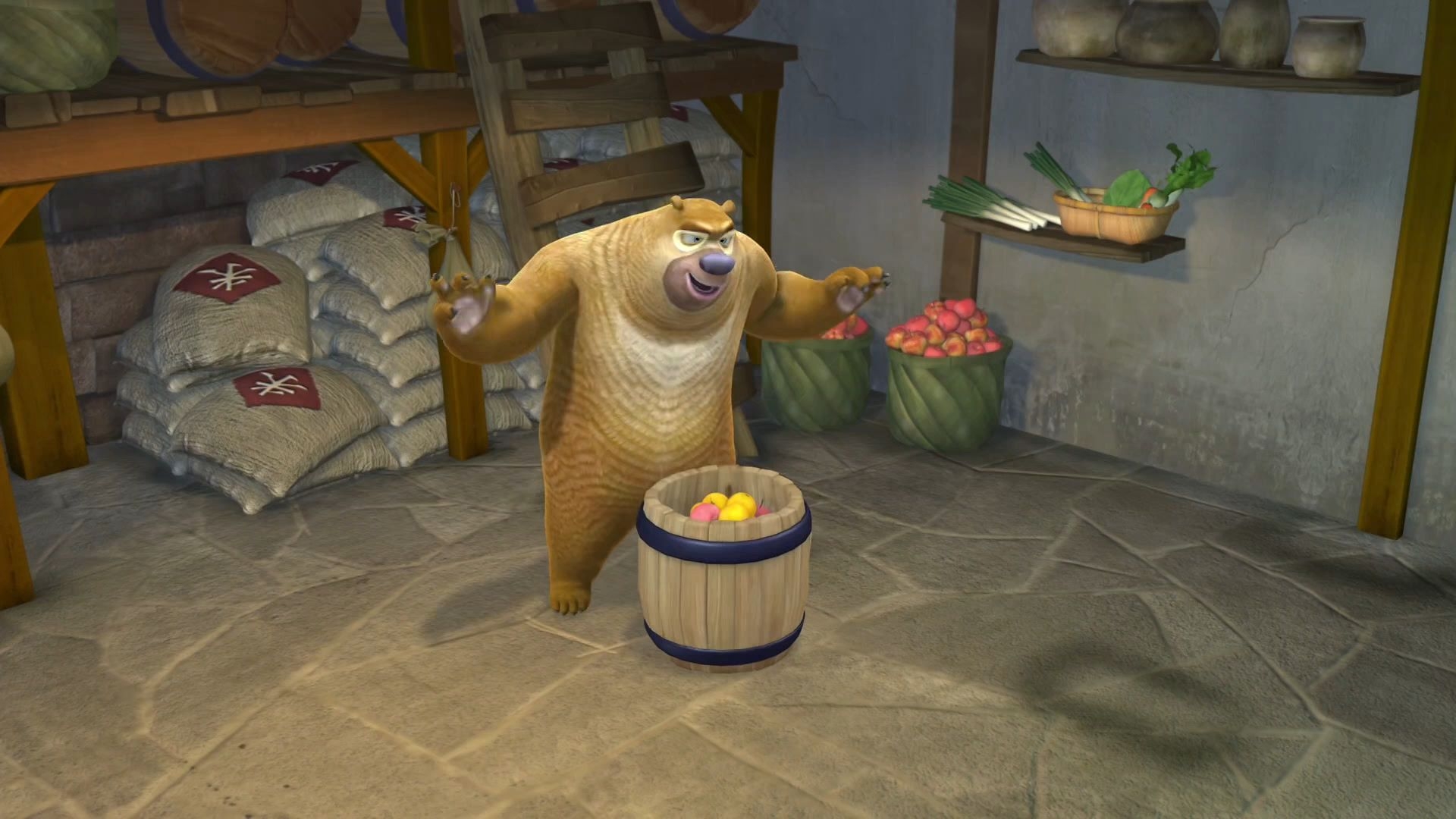 4K熊出没 被窝里睡前来一集 (熊二的美食仓库)