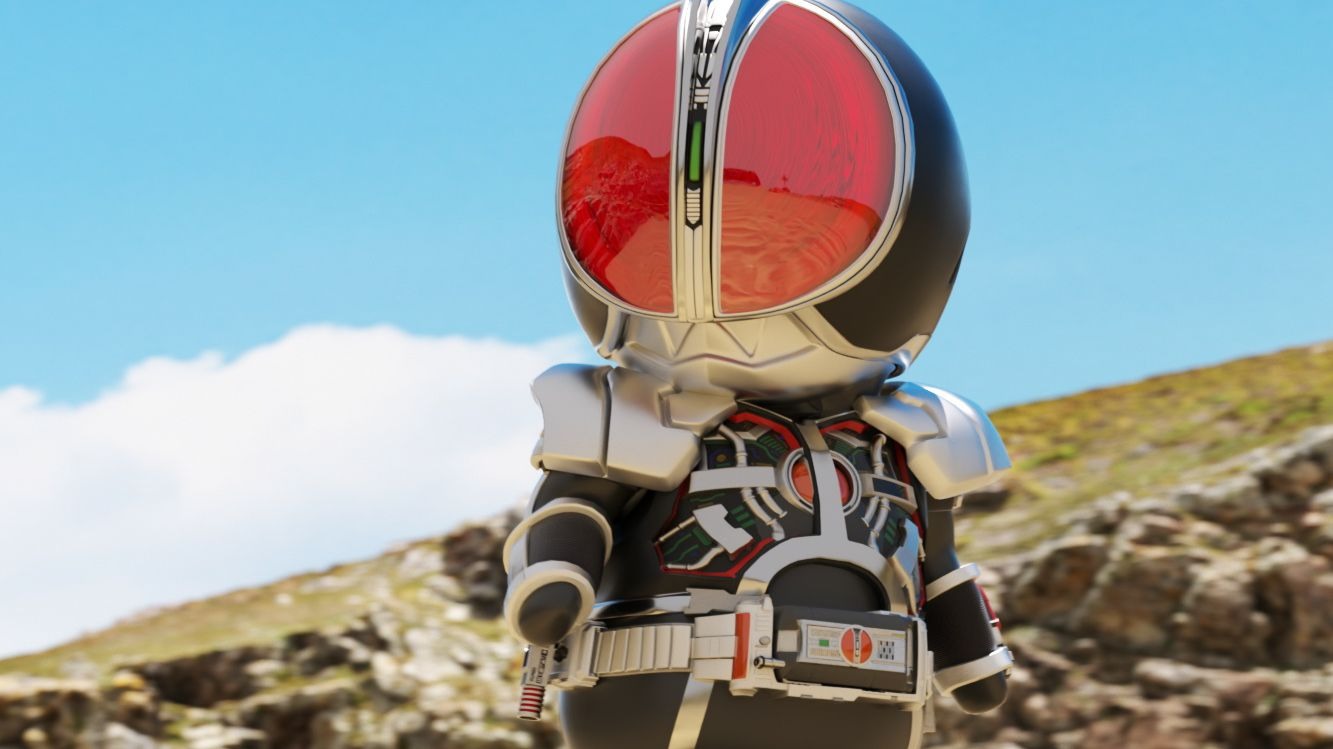 一个假面骑士前来送快递