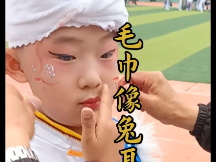 传承非遗安塞腰鼓培训教学绑头巾教程，两兔耳朵看着俊显精神