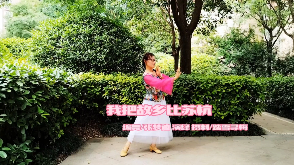 罗娇新歌《我把故乡比苏杭》好听好看，易学古典形体舞