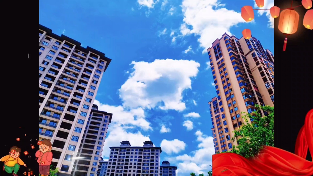 真后悔没入住这个小区#风景#蓝天白云下的高楼#随拍