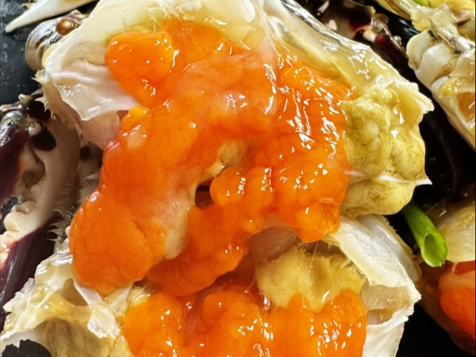 拆解满黄生腌红膏三点红酱母蟹