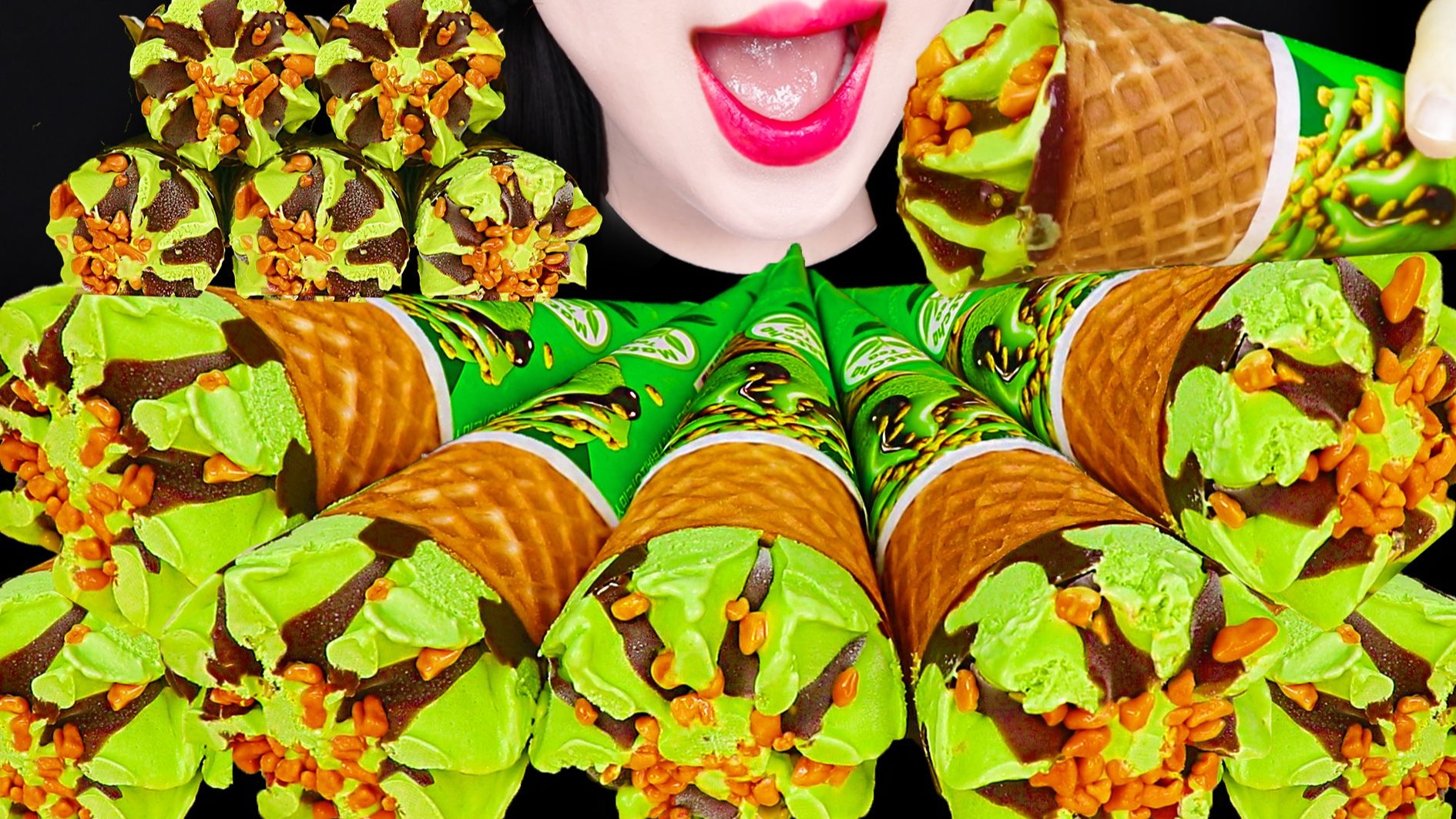 Jane ASMR MATCHA ICE CREAM EATING