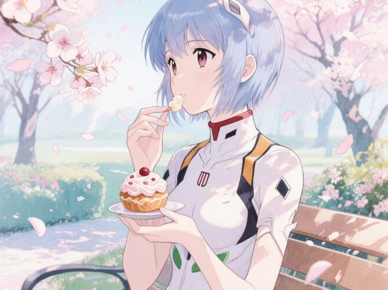 （新世纪福音战士）绫波丽和明日香吃泡芙