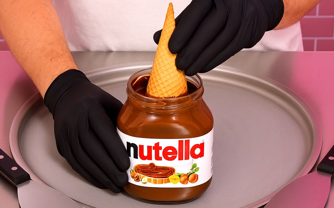 超好吃的可爱组合！可爱Cornetto和Nutella冰淇淋卷 | Ice Crea