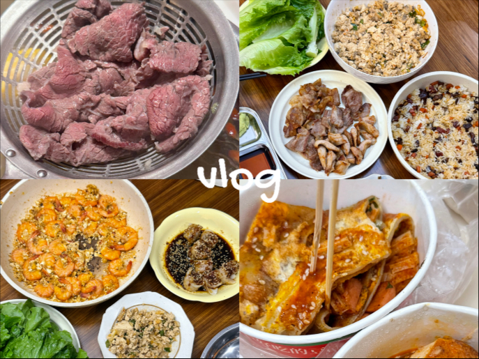 【吃饭灵感vlog】蛤蜊拌豆腐｜腊肠炒饭｜下饭鱼皮饺｜咸蛋黄虾｜牛肉