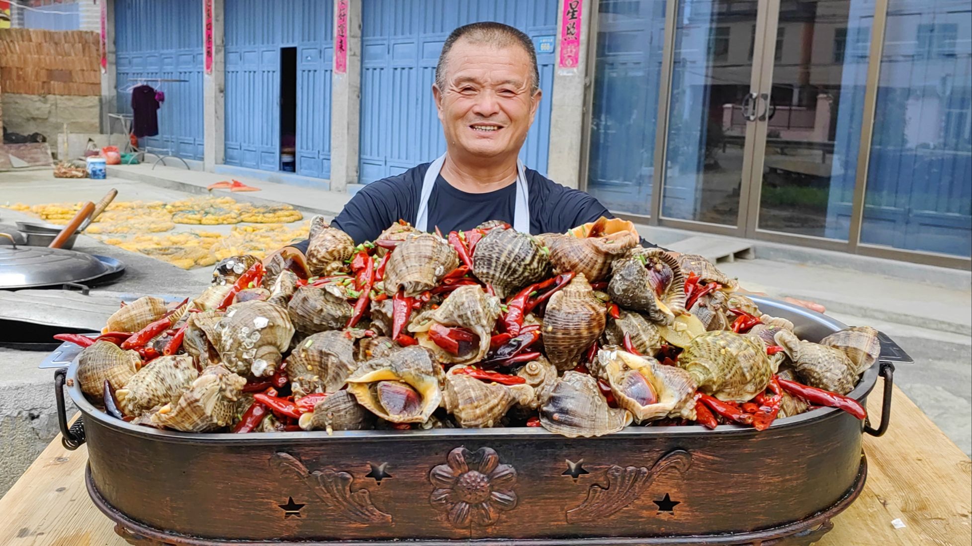 780买30斤海蛎螺，阿胖山做香辣螺下酒，一口一个吃上瘾了