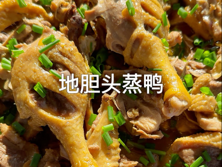 广西人的农村生活 今天吃地胆头蒸鸭