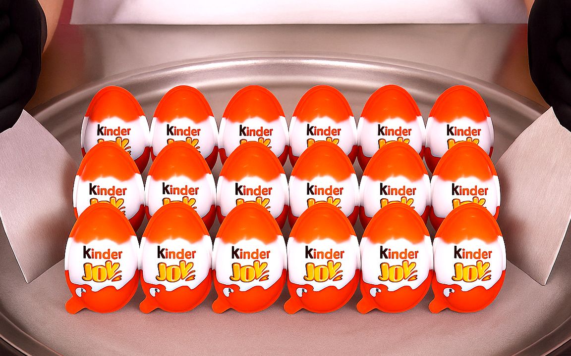 超大份Kinder Joy创意挑战，满屏香甜爆浆！ | Ice Cream Rolls 