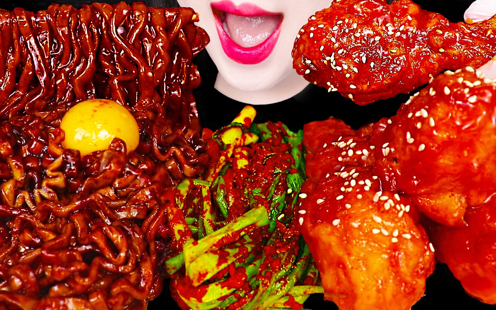 Jane ASMR BLACK BEAN NOODLES, FRIED CHICKEN EATING