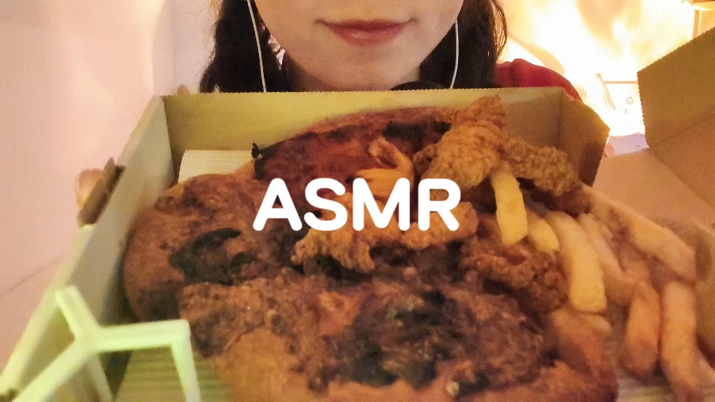 【慢速咀嚼音】披萨、小酥肉、薯条 | 无人声