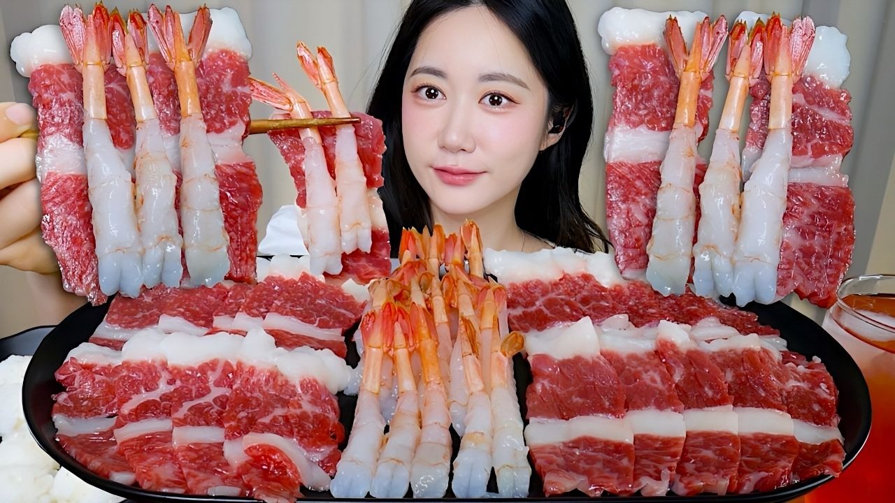 [ONHWA] 生牛胸肉＋甜虾 咀嚼音!